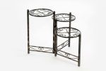 24" Black And Gold Metal Garden Plant Stand