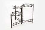 24" Black And Gold Metal Garden Plant Stand