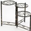24" Black And Gold Metal Garden Plant Stand