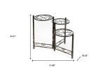 24" Black And Gold Metal Garden Plant Stand