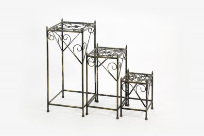 28" Black And Gold Metal Garden Accents Accessories