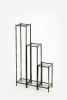 Set of Three Black And Gold Metal Garden Plant Stands