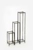 Set of Three Black And Gold Metal Garden Plant Stands