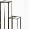 Set of Three Black And Gold Metal Garden Plant Stands