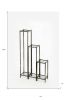 Set of Three Black And Gold Metal Garden Plant Stands