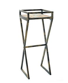 36" Black And Gold Metal Plant Stand
