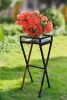 36" Black And Gold Metal Plant Stand