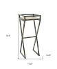 36" Black And Gold Metal Plant Stand