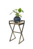 27" Black And Gold Metal Garden Plant Stand