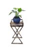 27" Black And Gold Metal Garden Plant Stand