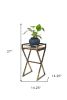 27" Black And Gold Metal Garden Plant Stand