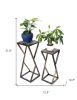 Set of Two Black And Gold Metal Plant Stands