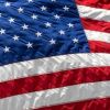 Set of Two Red White And Blue Embroidered Nylon American Flags