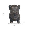 16" Antiqued Bronze Bulldog Outdoor Statue