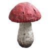 15" Red And White Polyresin Mushroom Outdoor Statue