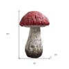 15" Red And White Polyresin Mushroom Outdoor Statue