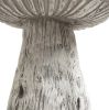 15" Orange And White Polyresin Mushroom Outdoor Statue