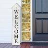 48" White And Black Solid Wood Birdhouse Welcome Porch Sign
