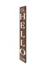 72" Brown And White Solid Wood Hello Porch Sign