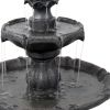 35" Black Heavy Duty Plastic Garden Fountain