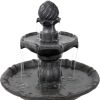 35" Black Heavy Duty Plastic Garden Fountain