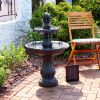 35" Black Heavy Duty Plastic Garden Fountain