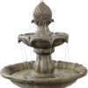 46" Light Brown Heavy Duty Plastic Garden Fountain