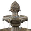 46" Light Brown Heavy Duty Plastic Garden Fountain