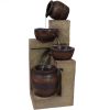 30" Brown Heavy Duty Plastic LED lights Garden Fountain