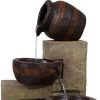 30" Brown Heavy Duty Plastic LED lights Garden Fountain