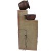 30" Brown Heavy Duty Plastic LED lights Garden Fountain