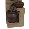 30" Brown Heavy Duty Plastic LED lights Garden Fountain
