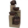 30" Brown Heavy Duty Plastic LED lights Garden Fountain