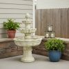 51" White Heavy Duty Plastic Garden Fountain