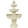 51" White Heavy Duty Plastic Garden Fountain