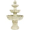 51" White Heavy Duty Plastic Garden Fountain