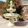 51" White Heavy Duty Plastic Garden Fountain