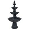 52" Black Heavy Duty Plastic Garden Fountain