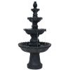 52" Black Heavy Duty Plastic Garden Fountain