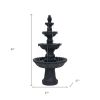 52" Black Heavy Duty Plastic Garden Fountain