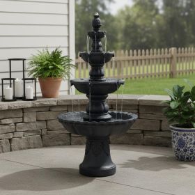 52" Black Heavy Duty Plastic Garden Fountain