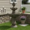 33" Brown Heavy Duty Plastic LED lights Garden Fountain