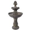 33" Brown Heavy Duty Plastic LED lights Garden Fountain