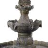 33" Brown Heavy Duty Plastic LED lights Garden Fountain