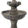 33" Brown Heavy Duty Plastic LED lights Garden Fountain