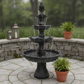 80" Black Heavy Duty Plastic Garden Fountain