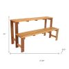 24" Brown Solid Wood Garden Plant Stand