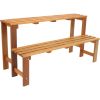 24" Brown Solid Wood Garden Plant Stand