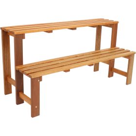 24" Brown Solid Wood Garden Plant Stand