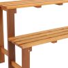 24" Brown Solid Wood Garden Plant Stand
